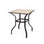 Table de bar d'extérieur carrée en métal avec plateau en bois pour terrasse de jardin (1 table)