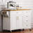 52" Kitchen Island with Embossed Texture + 5 Drawers + Drop Leaf-482550583