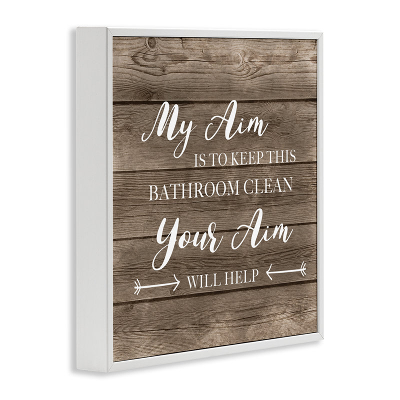 Votre but Propreté de la toilette Conceptions CAO amusantes, H 12 po x l 12 po, Giclée encadrée blanc bord de mer