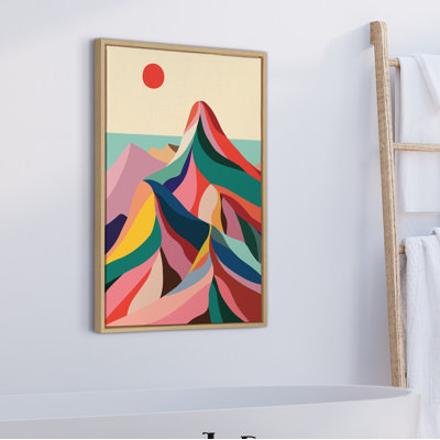 MCM Mountains by Rachel Lee 3 Birdies Studio Framed Canvas Wall Art Print
