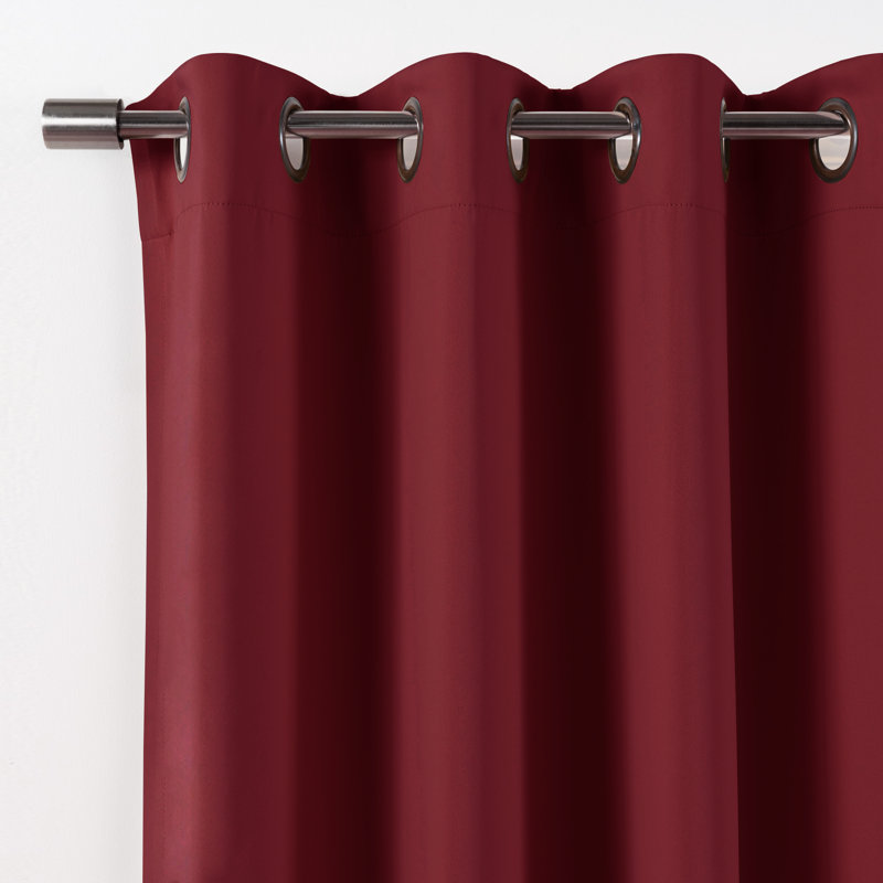 Flame Retardant Thermal Insulated Blackout Curtain, Burgundy, 52" W x 84" L
