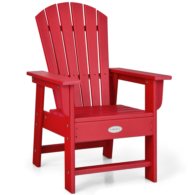 Red Ergonomic Kids' Adirondack Chair with Arms