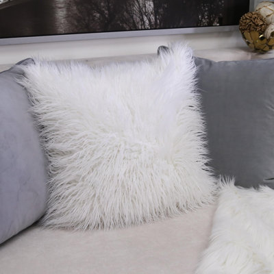 Faux Fur Reversible Throw Pillow