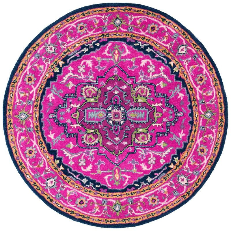 Blokzijl Hand Tufted Wool Oriental Rug, Round 5'