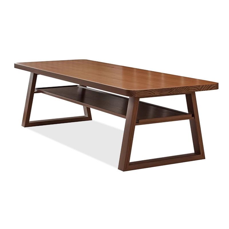 Bureau rectangulaire brun en bois massif, H 29,53 po x l 70,87 po x P 31,5 po