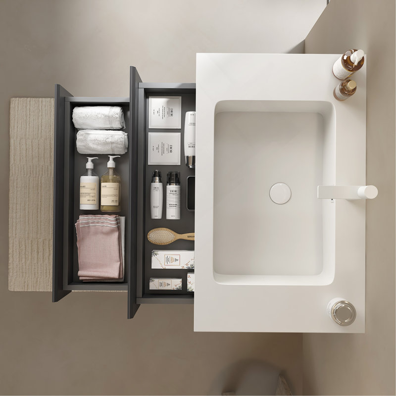 Lavabo encastré rectangulaire encastré 30 "sans bonde ni robinet