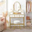 Tabouret de coiffeuse, tabourets de coiffeuse blancs pour salle de maquillage
