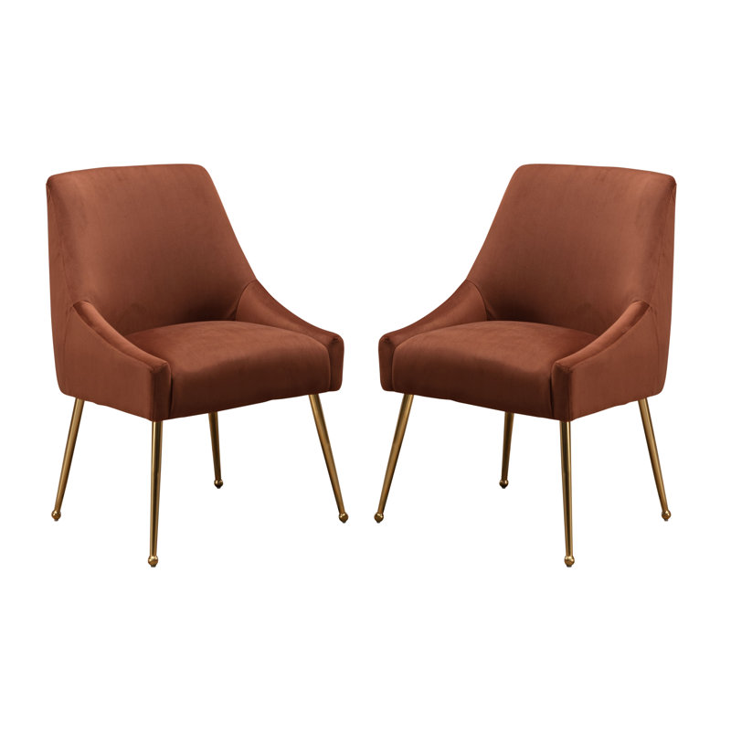 Chaise d'appoint en velours 21,25 po Khivi, Brun