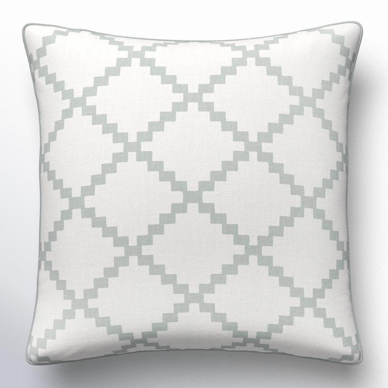 Square Linen Pillow Cover & Insert, 20" H x 20" W, Neutral\Green, Pillow Cover Only - No Insert