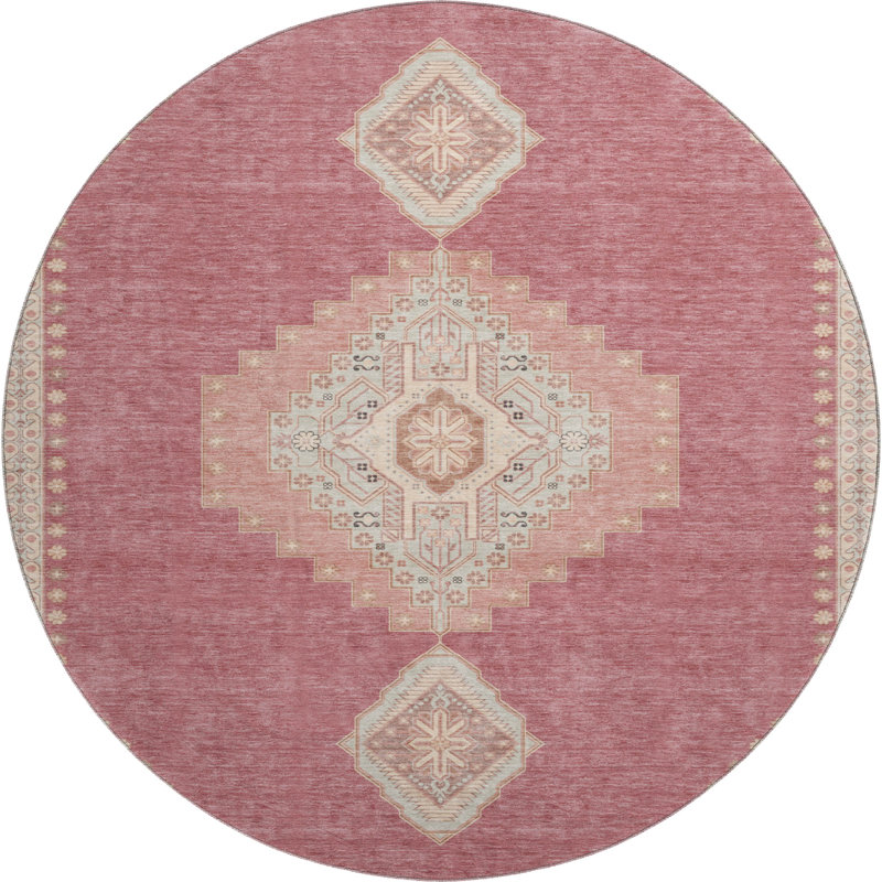 Premium Machine Washable Colmenero AMF1014 Oriental Rug, Round 8'