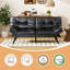 Canapé-lit futon convertible 3-en-1, deux accoudoirs, causeuse compacte robuste-1116474658