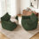 Ensemble de 2 fauteuils à billes surdimensionnés en mousse de velours côtelé 46 po