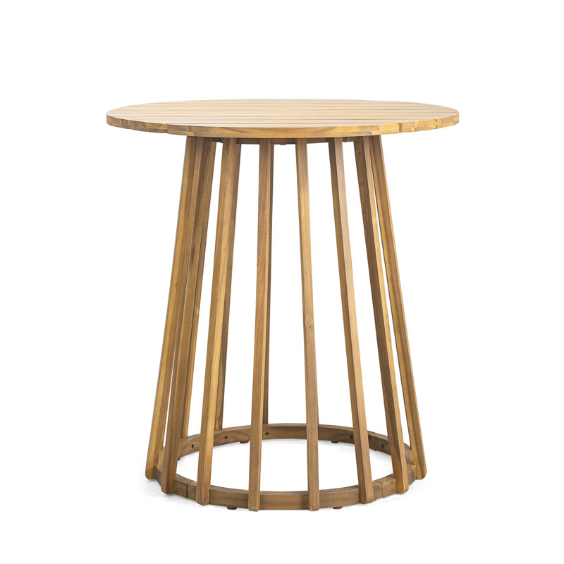 Table de salle à manger d'extérieur à plateau rond en bois d'acacia
