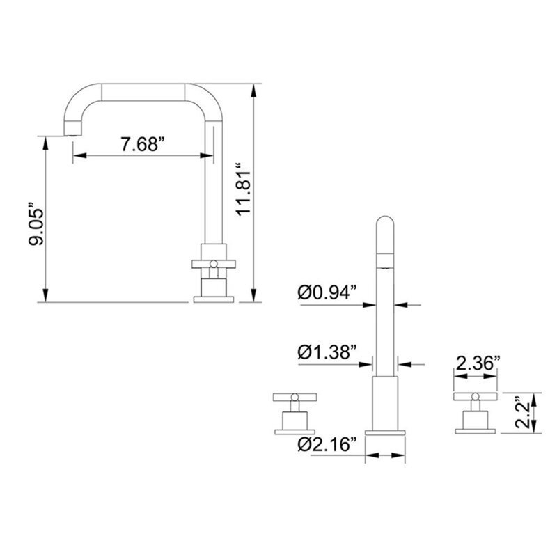 Widespread 2-handle Bathroom Faucet