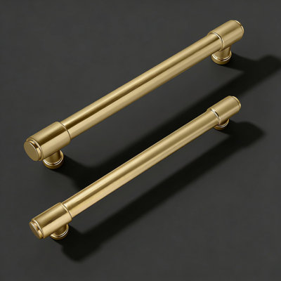 Brushed Brass Cabinet Pulls, 10 Pack 5 Inch (128Mm) Hole Center Kitchen Cabinet Handles And Drawer Pulls, Heavy Duty Zinc Alloy Hardware For Cabinets And Furniture
