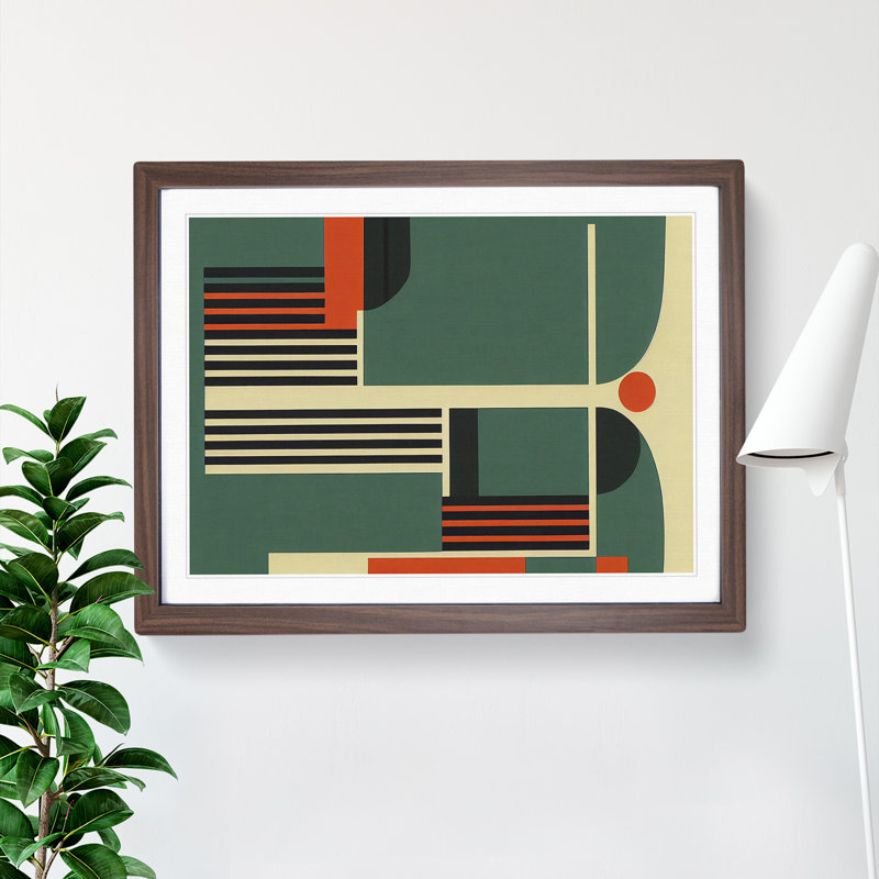 Classic Bauhaus Vol.1 Abstract - Framed Print, 25cm H x 34cm W x 2cm D, Walnut Framed