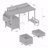 47.3"Office Desk With Power Outlet,2 Monitor Stands,2-Drawer,Side Pocket,Easy To Assemble,Frame Stability Reversible,Use For Home Desk