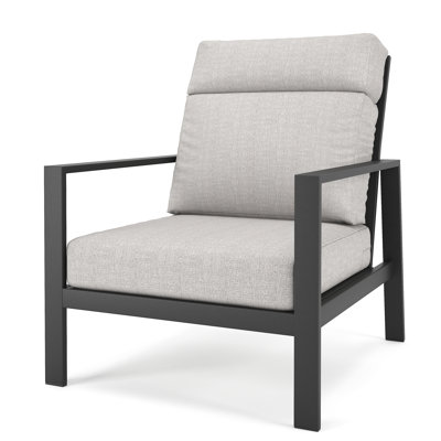 Fauteuil club d'extérieur en métal avec coussin Sunbrella Townsend
