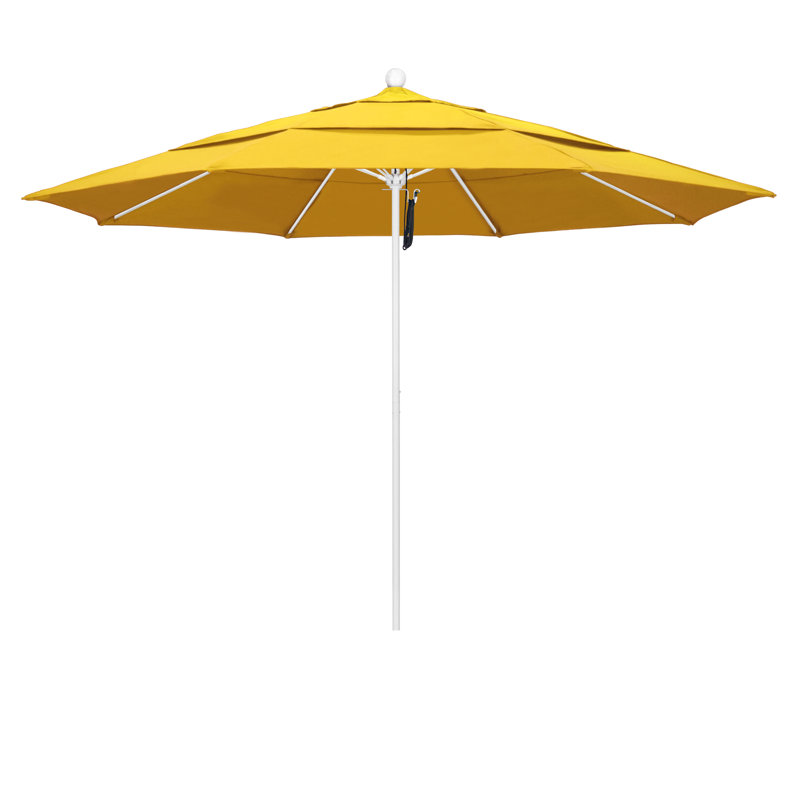 Parasol de marché 11 pi Hibo, Blanc mat, Performance citron