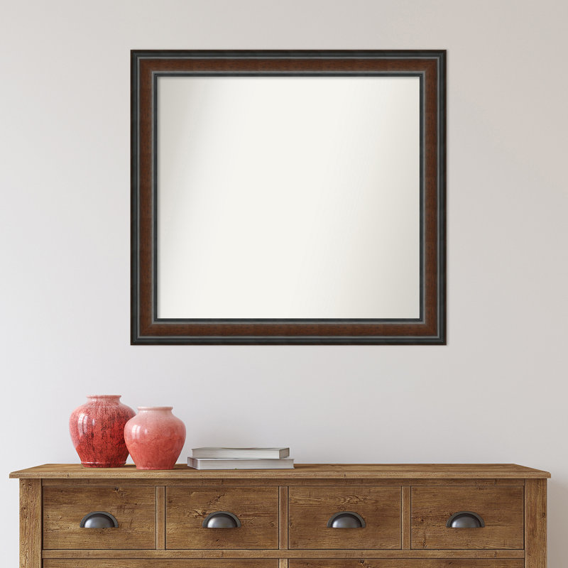 Halcott Solid Wood Rectangle Wall Mirror, 31" H x 29" W