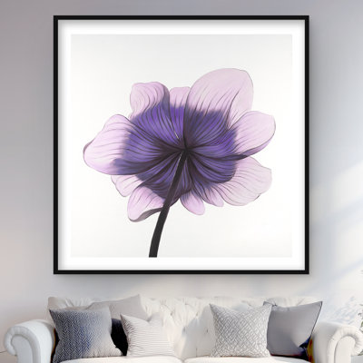 Magnifique fleur d'anémone mauve, reproduction encadrée | Décoration intérieure