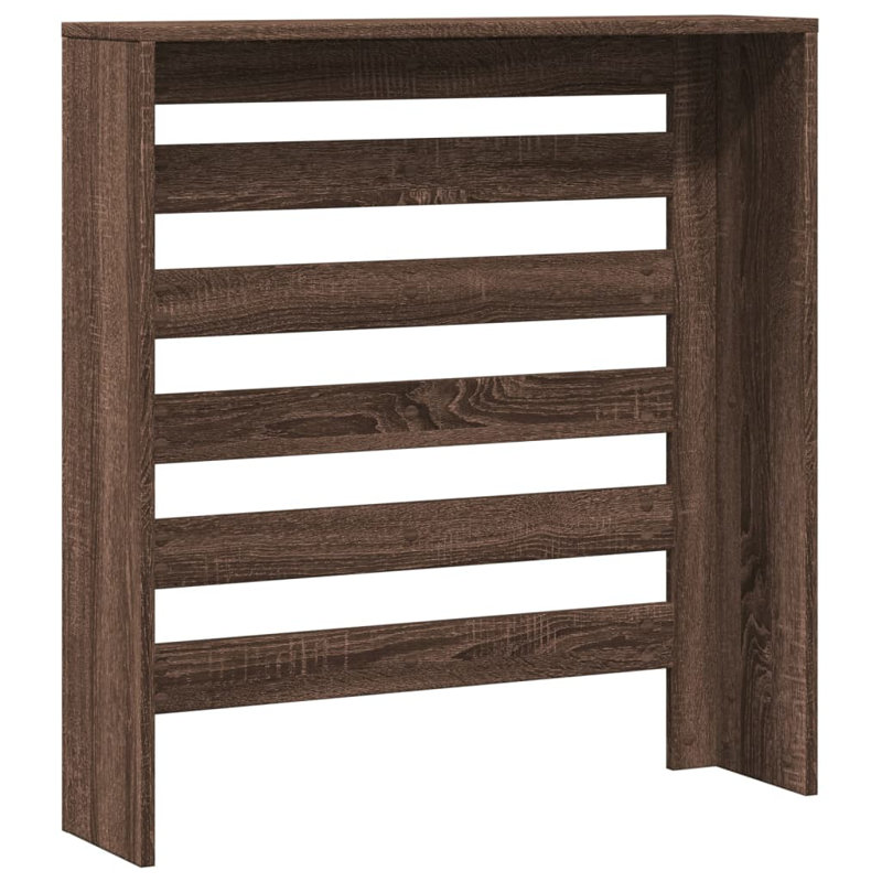Small Radiator Cover, Brown Oak, 78 x 20 x 82 cm, Horizontal Slats
