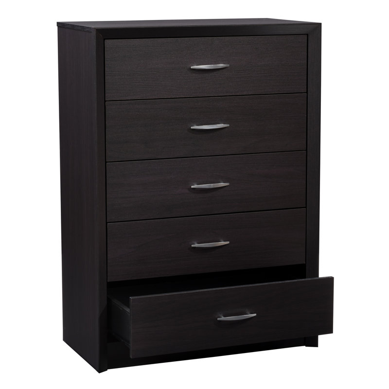 Lodsworth 5 Drawer 31.5" W Dresser, Black Oak