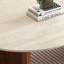 Table basse en pierre blanche avec pierre ovale-333406238-333406236