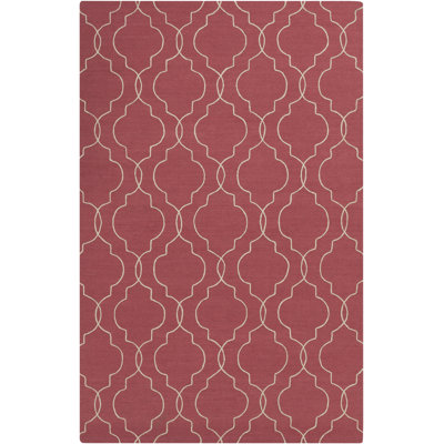 Tapis rouge en laine tissé à la main Packard