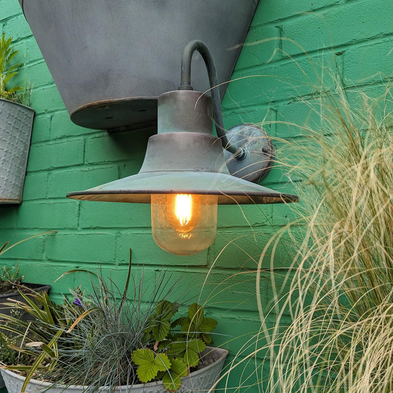 Batts Verdigris 24cm H Outdoor Barn Light, Verdures