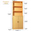 Bibliothèque de 75 po de hauteur avec portes, grande bibliothèque à 5 niveaux avec armoire, bibliothèque en bois pour salon, bureau, bibliothèque avec portes-1691705563