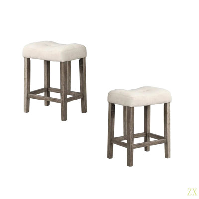 Ensemble de 2 tabourets de comptoir à hauteur de comptoir, tabouret de style transitionnel avec repose-pieds et tabouret de bar