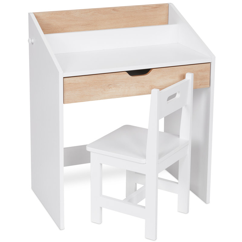 Ensemble de bureau d'art et de chaises en bois 24,8 po Ramlochan