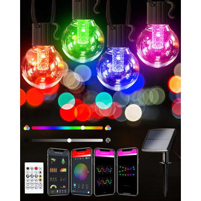 Applique solaire à 25 lumières G40 Globe avec 50 lumières DEL et télécommande