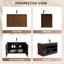 Meuble mural pliant en noyer de 76 cm avec évier en céramique YTCW061S-075WA6-W – Installation brevetée en 1 minute, gain de place et montage facile, style moderne