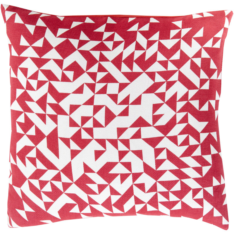 Teori Geometric Cotton Throw Pillow, Pink\Neutral, 20" x 20", Pillow Cover Only - No Insert