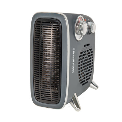 Russell Hobbs RHRETHFH1001G Upright & Flatbed Grey Retro Fan Heater