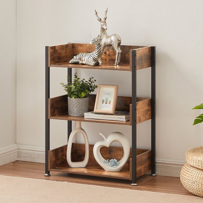 Chrystin 30" H x 23" W Iron Etagere Bookcase 3 Shelf Open Shelf Storage Bookcase