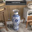 24" Blue And White Floral Porcelain Fishtail Vase-709528137-709528132