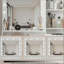 Bureau de coiffeuse avec miroir et lumière, commode de rangement à trois niveaux avec grand tiroir, 3 modes d'éclairage à luminosité réglable, coiffeuse de chambre à coucher (blanc)-202455034