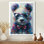 Illusion de portrait de panda noir et rouge