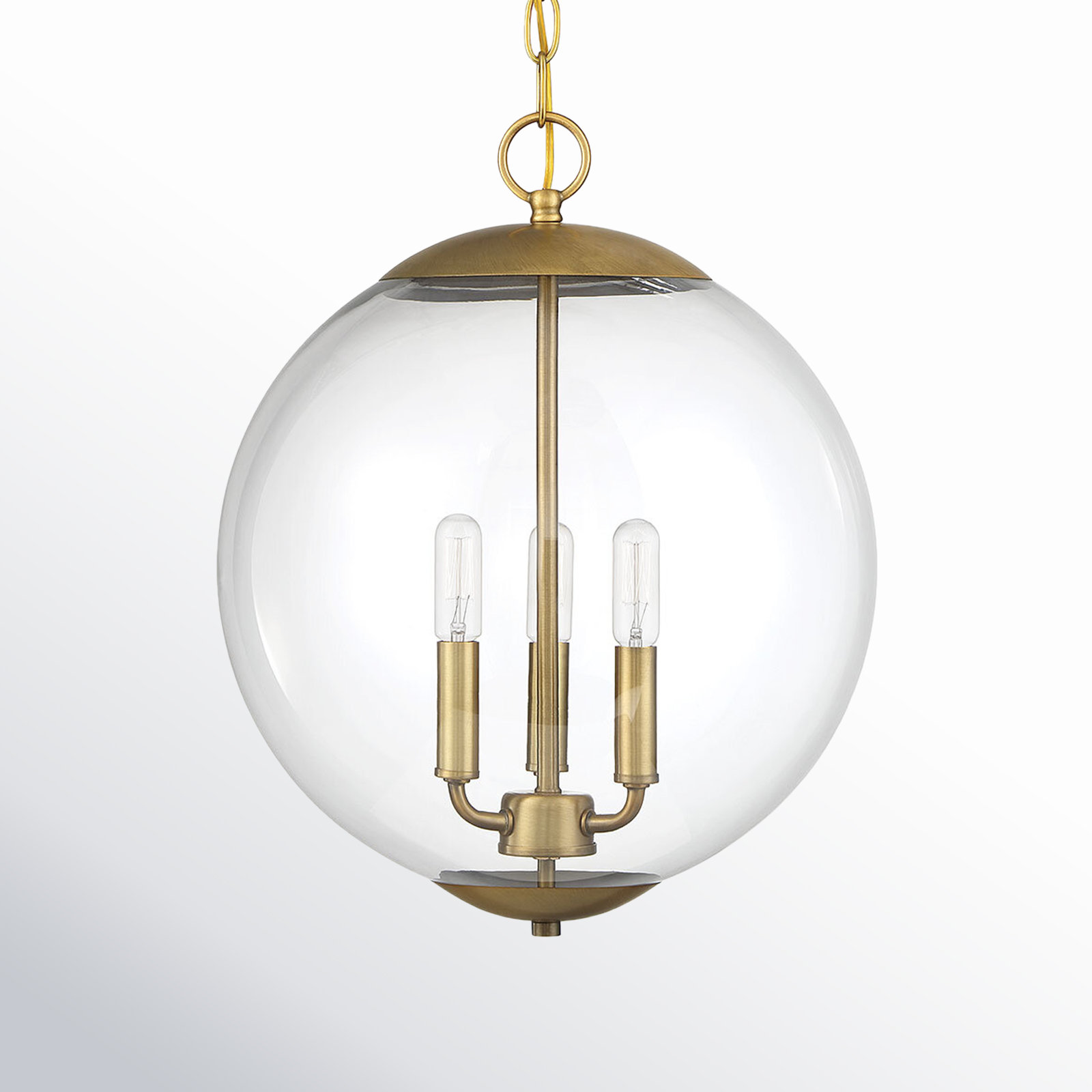 Patterson Chandelier, Natural Brass