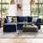 Merchelle 103" Wide Reversible Modern Modular Sectional Sofa With Storage Ottoman -Premium Chenille Fabric-832001652-813780999