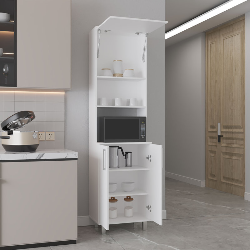 Garde-manger, 3 portes, 4 pieds, 5 tablettes
