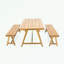 Ensemble de salle à manger de patio 3 pièces avec table et bancs en bois