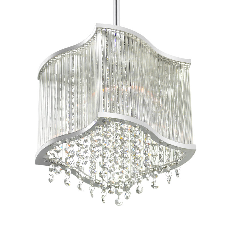 10'' Chrome Drum Pendant Light for Kitchen Island, Hallway, or Bedroom – 3-Light Glam Fixture with G9 Bulb Base