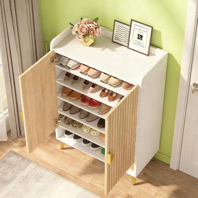 Armoire à chaussures en bois à 7 niveaux