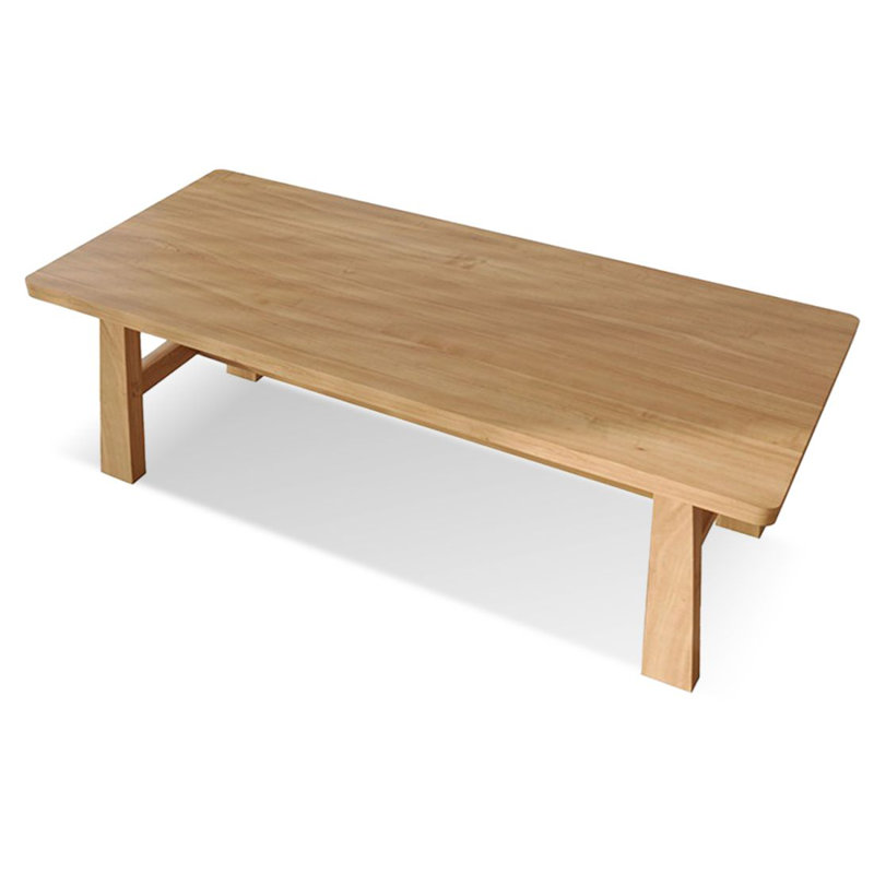 Solid wood rectangular dining table in natural wood color, 29.53"H x 78.74"L x 31.5"W