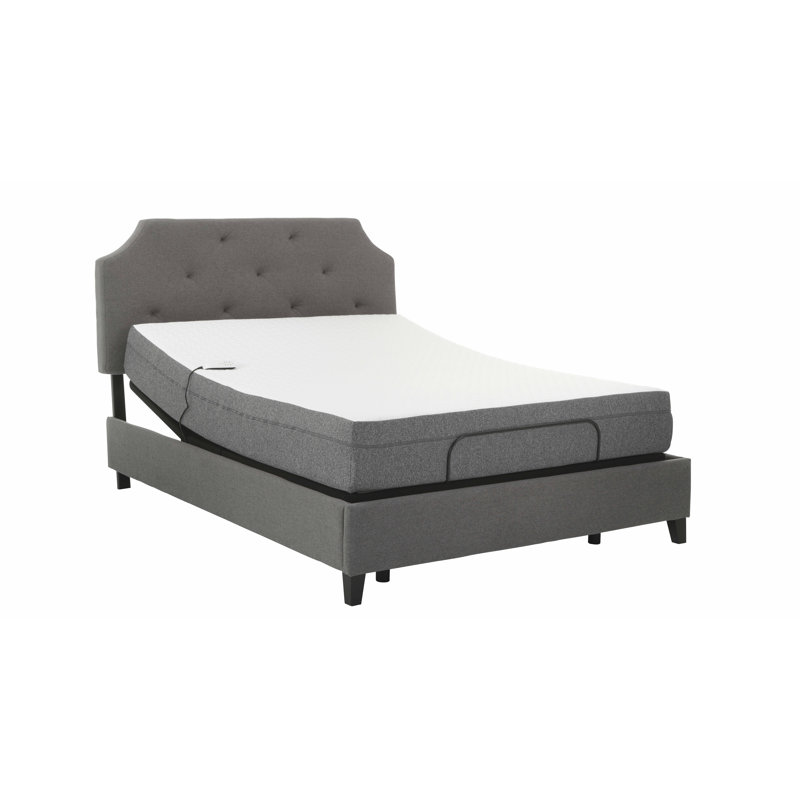 White Noise 10'' Plush Gel Memory Foam Mattress and Adjustable Base, Full