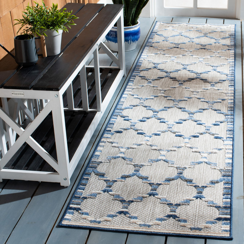 Dellena Performance Geometric Indoor/Outdoor Area Rug, Runner 2'2" x 9'